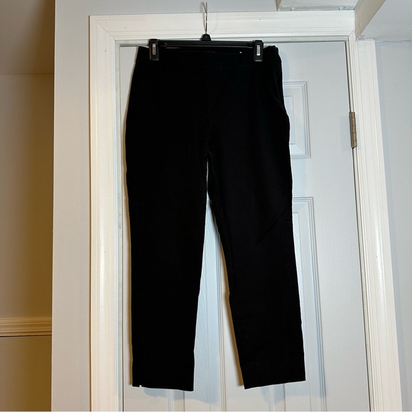 Talbots Chatham Ankle Pants Size 8P Black Hip / Side Zip Stretch Classic 31x33 - Picture 1 of 11